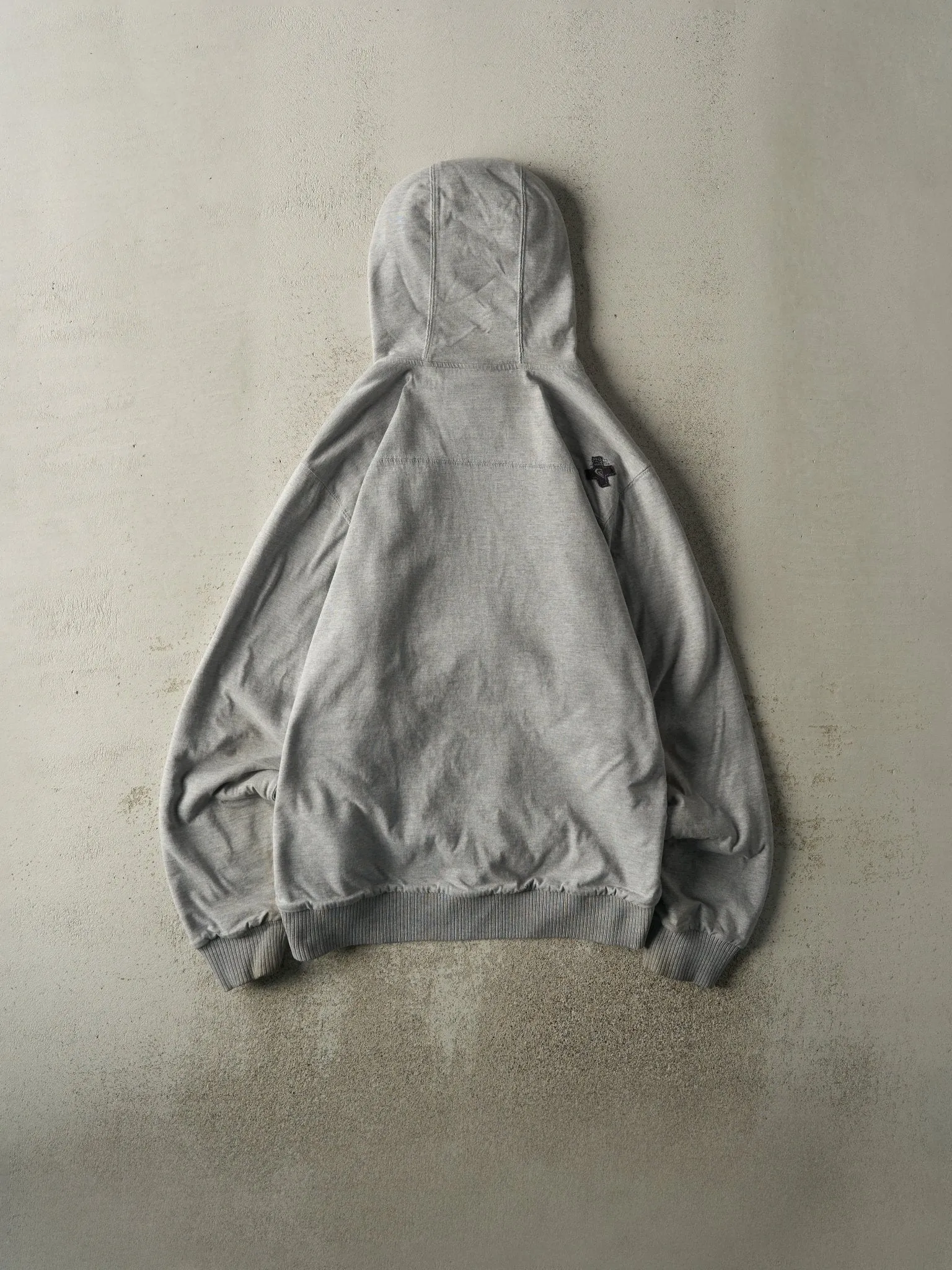 Vintage Y2K Grey Quiksilver Fleece Lined Zip Up Hoodie (L)