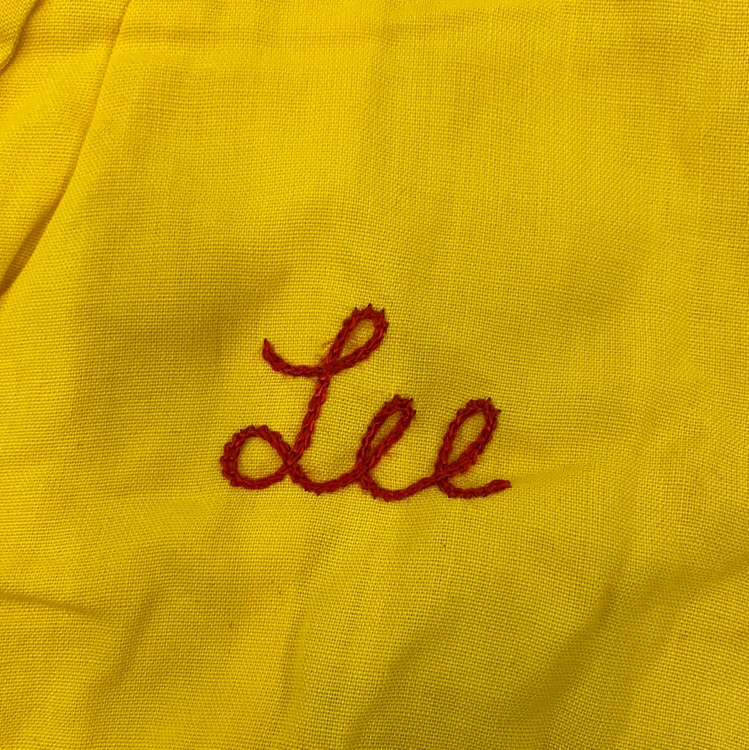 Vintage Yellow Bowling Button Up Yellow 1950s-1960s