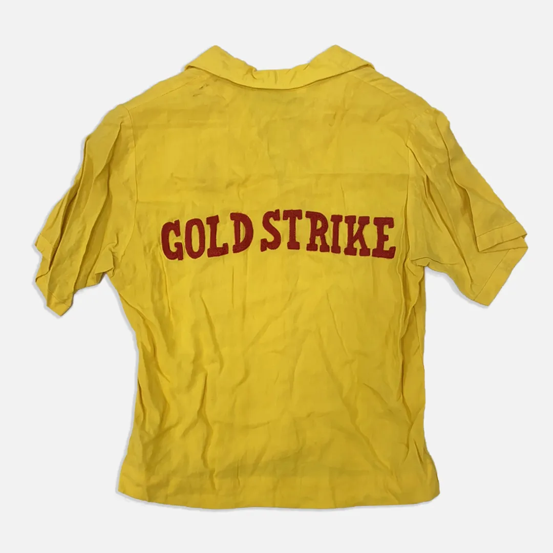 Vintage Yellow Bowling Button Up Yellow 1950s-1960s