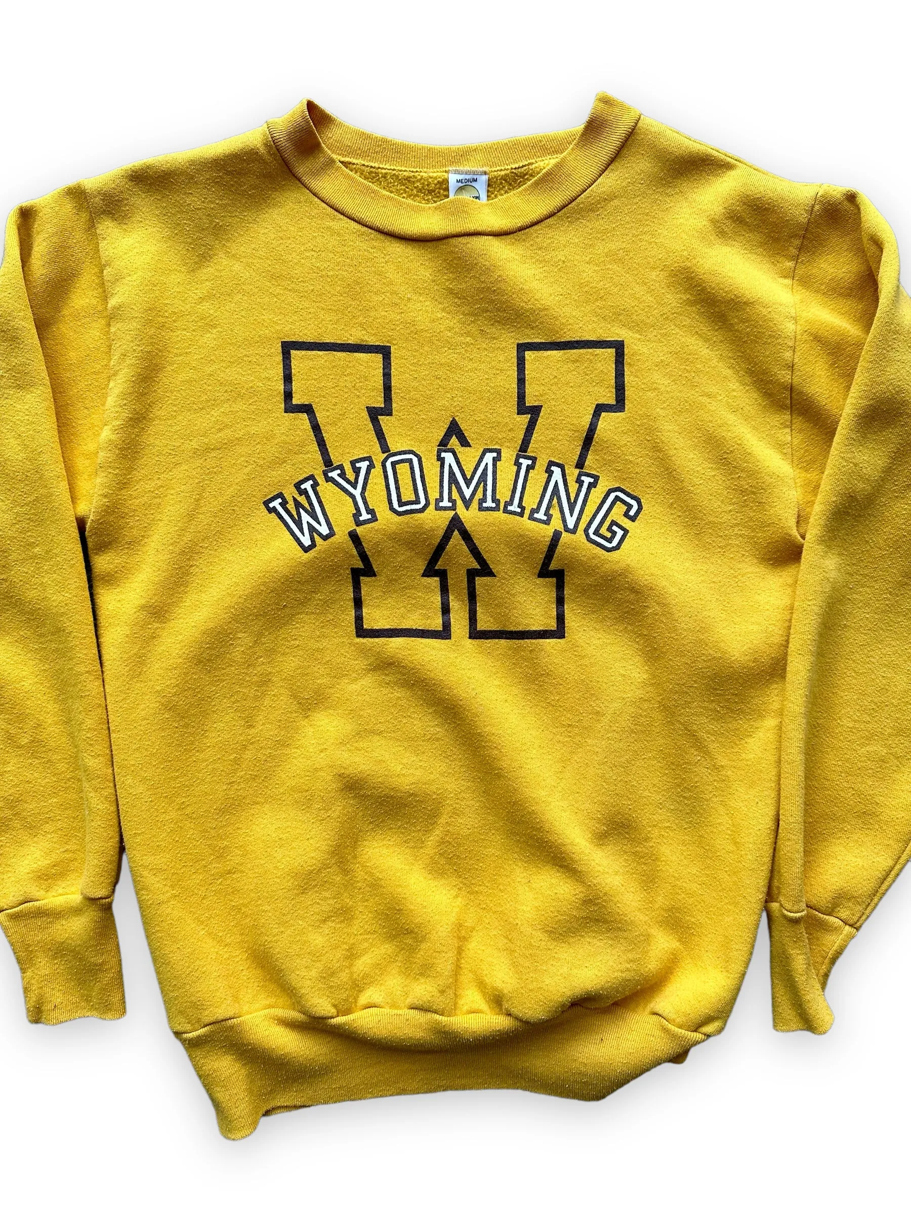 Vintage Yellow Wyoming Crewneck Sweatshirt SZ M | Vintage Crewneck Sweatshirt Seattle | Barn Owl Vintage Seattle