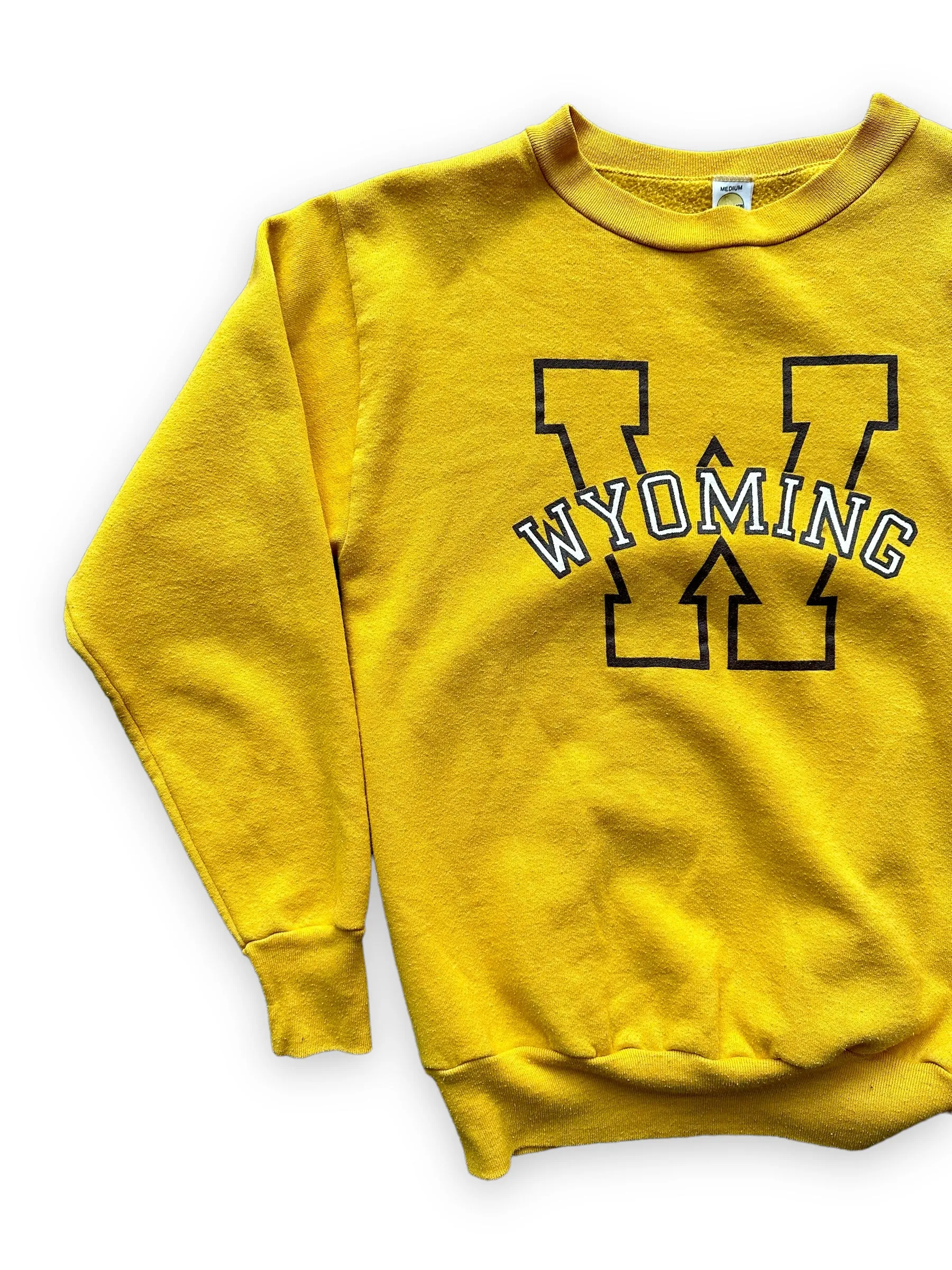 Vintage Yellow Wyoming Crewneck Sweatshirt SZ M | Vintage Crewneck Sweatshirt Seattle | Barn Owl Vintage Seattle