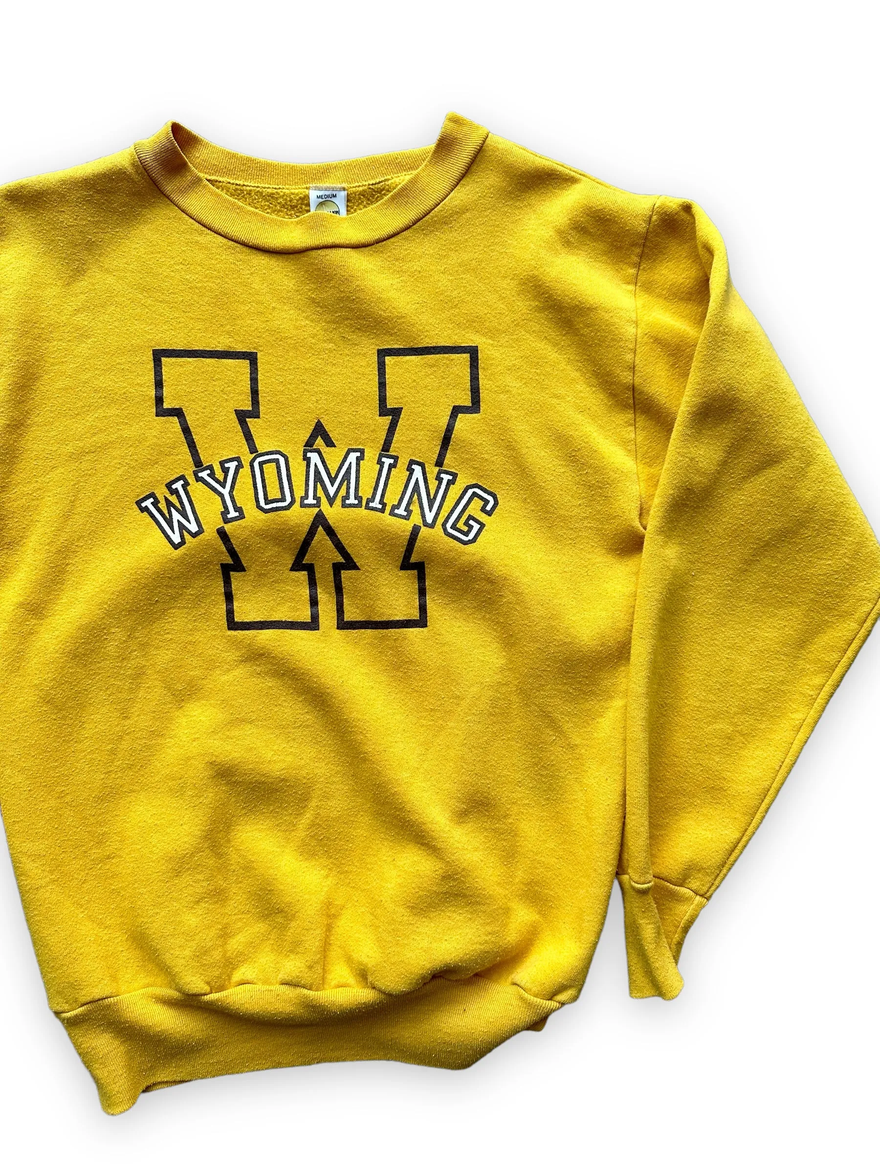 Vintage Yellow Wyoming Crewneck Sweatshirt SZ M | Vintage Crewneck Sweatshirt Seattle | Barn Owl Vintage Seattle