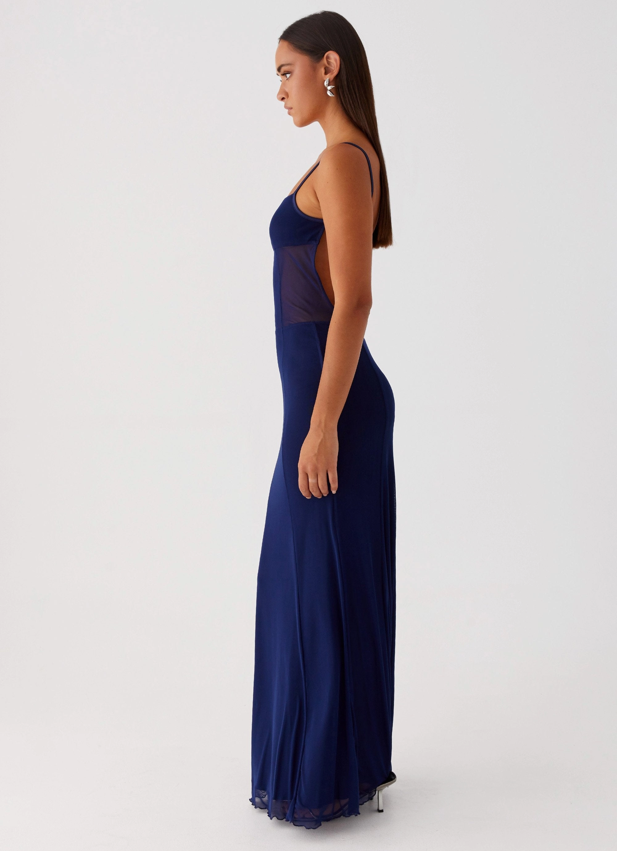 Figure-Skimming Warm Touch Miranda Maxi Dress - Navy