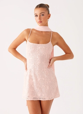 Vision Sequin Mini Dress - Pink Clean Lines