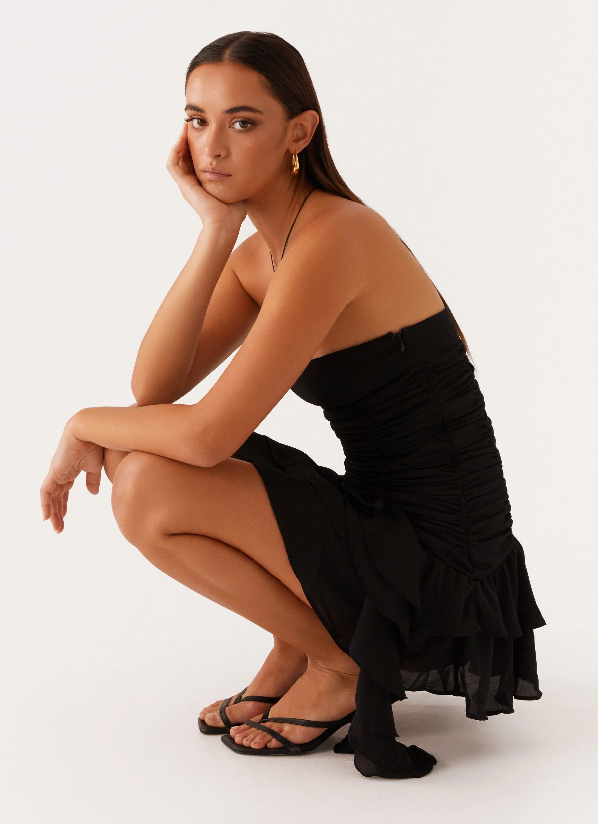 Viviana Mini Dress - Black Simple Shape Wardrobe-Staple