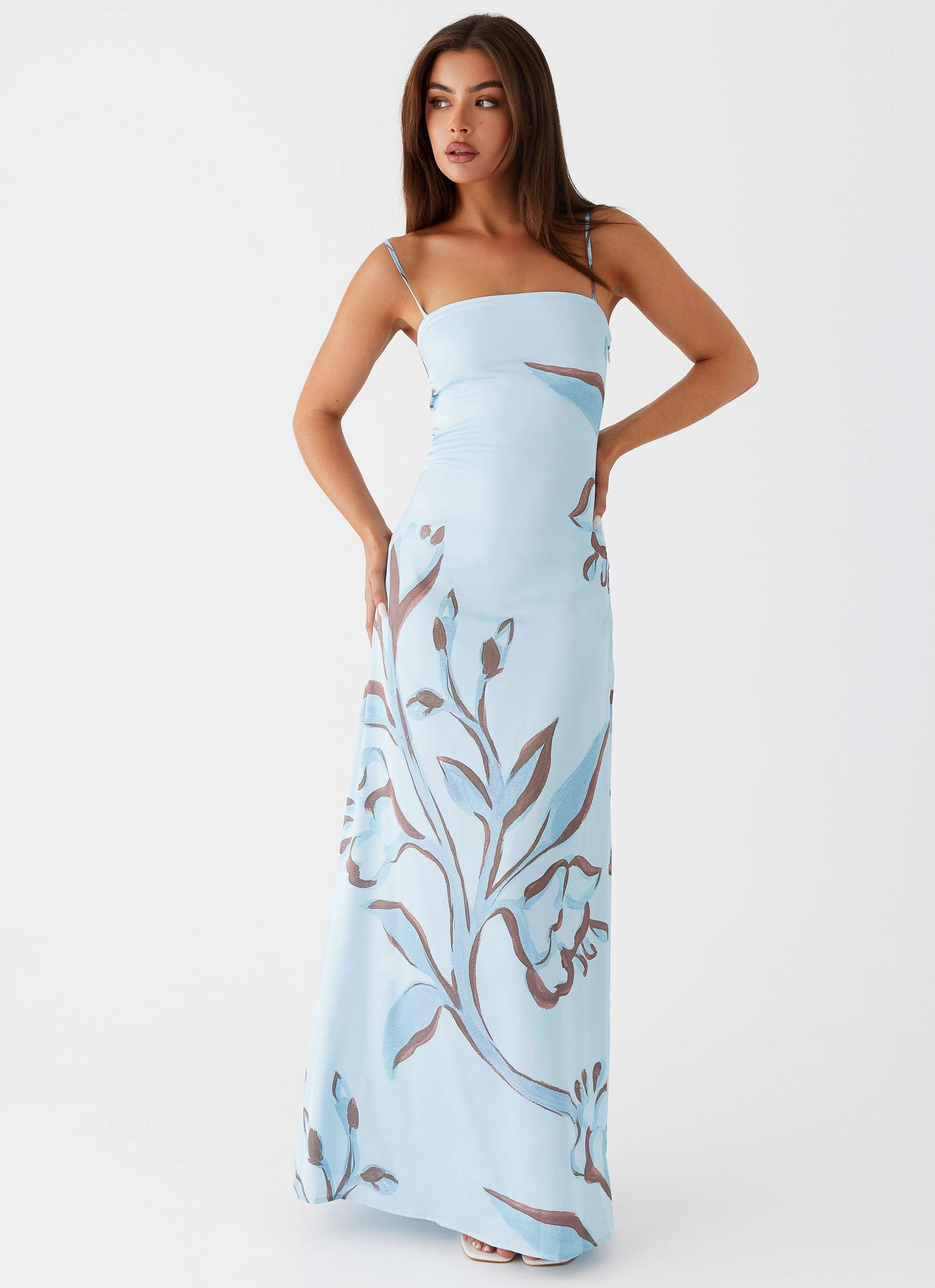 Aster Bloom Maxi Dress - Blue Floral Modern Comfort Natural Style