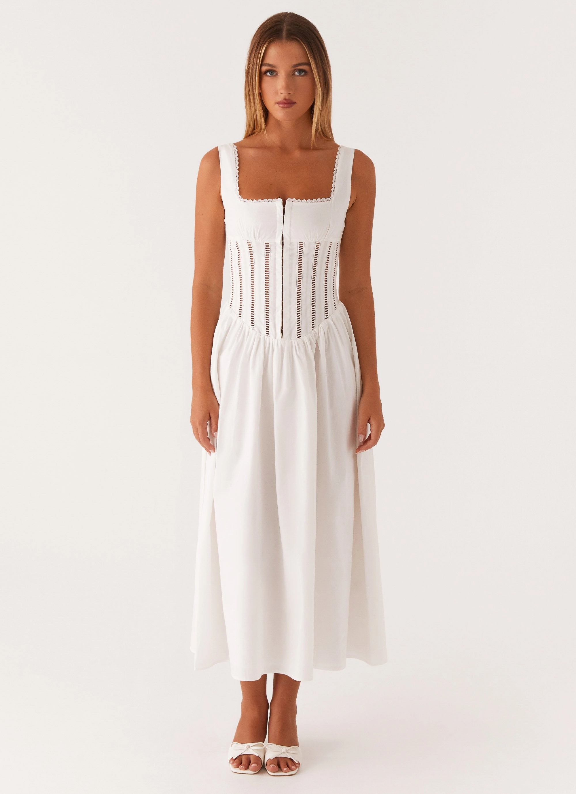 Smooth Look Waiting On You Midi Dress - White