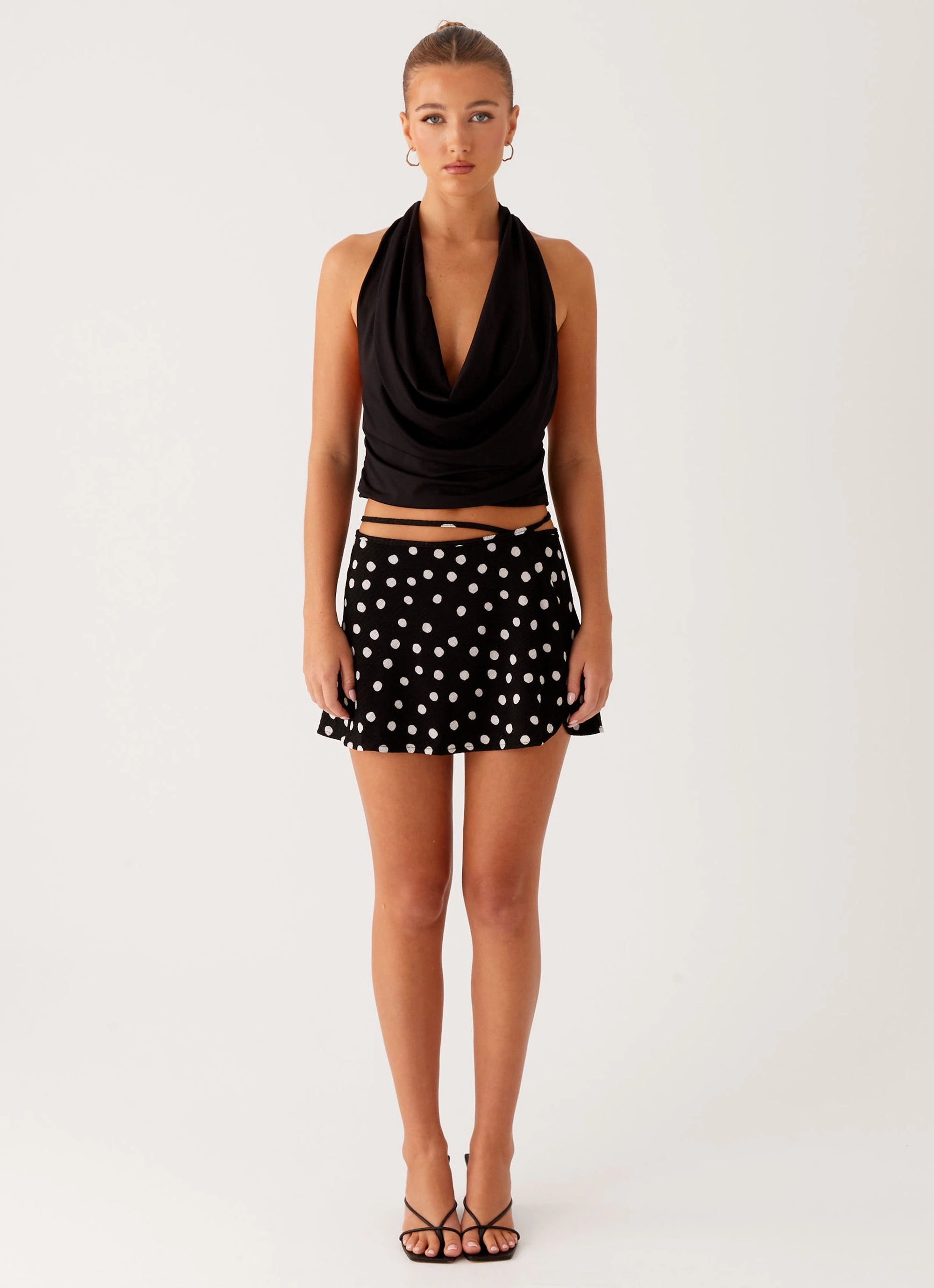 Quick Fit Wear Walker Mini Skirt - Black Polka Dot