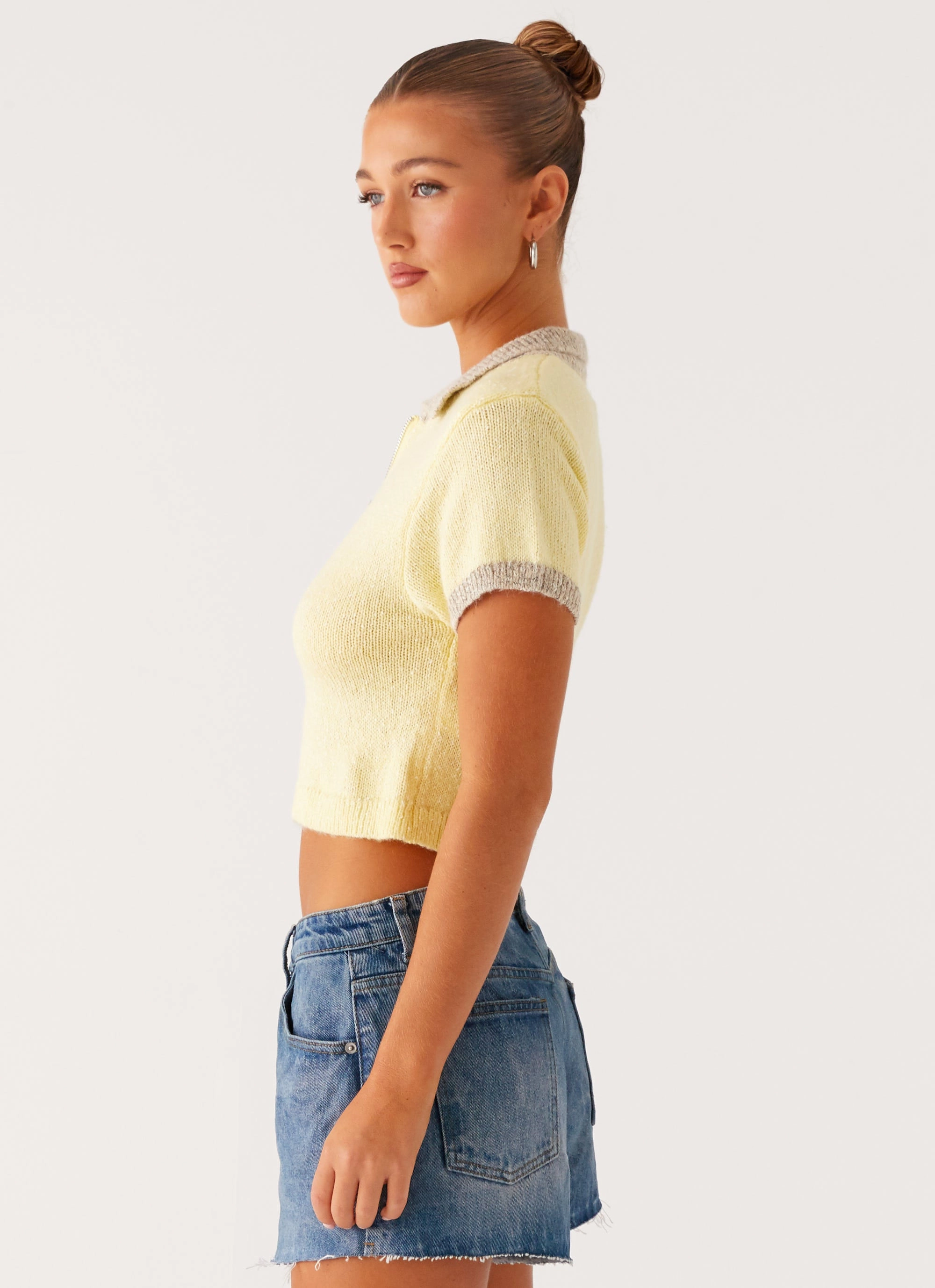 AbrasionResistant Fabric Walsh Knit Polo Top - Yellow