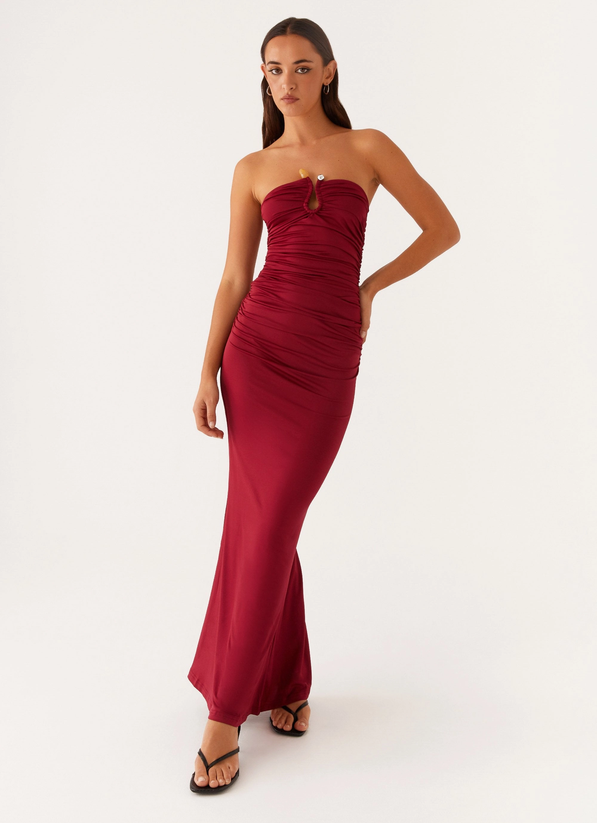 Rudy Maxi Dress - Maroon Organic-Fabric