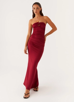 Rudy Maxi Dress - Maroon Organic-Fabric