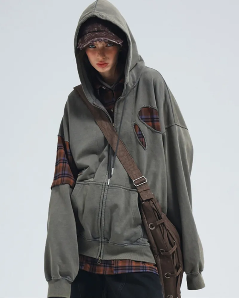 Wasteland Wear Ripped Fake Two Piece Unisex Jacket