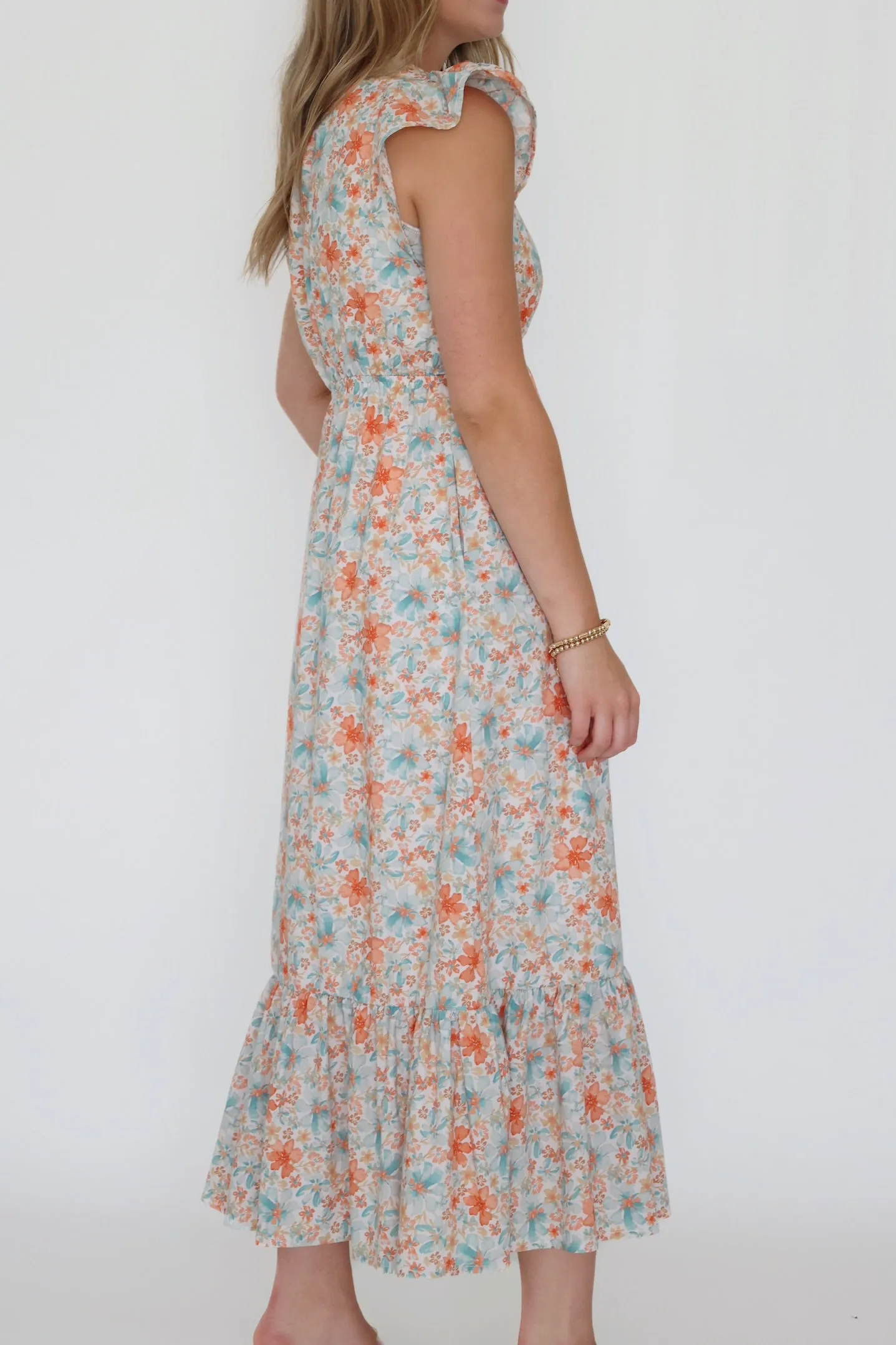 Luxe Fabric Water Color Midi Dress (FINAL SALE)