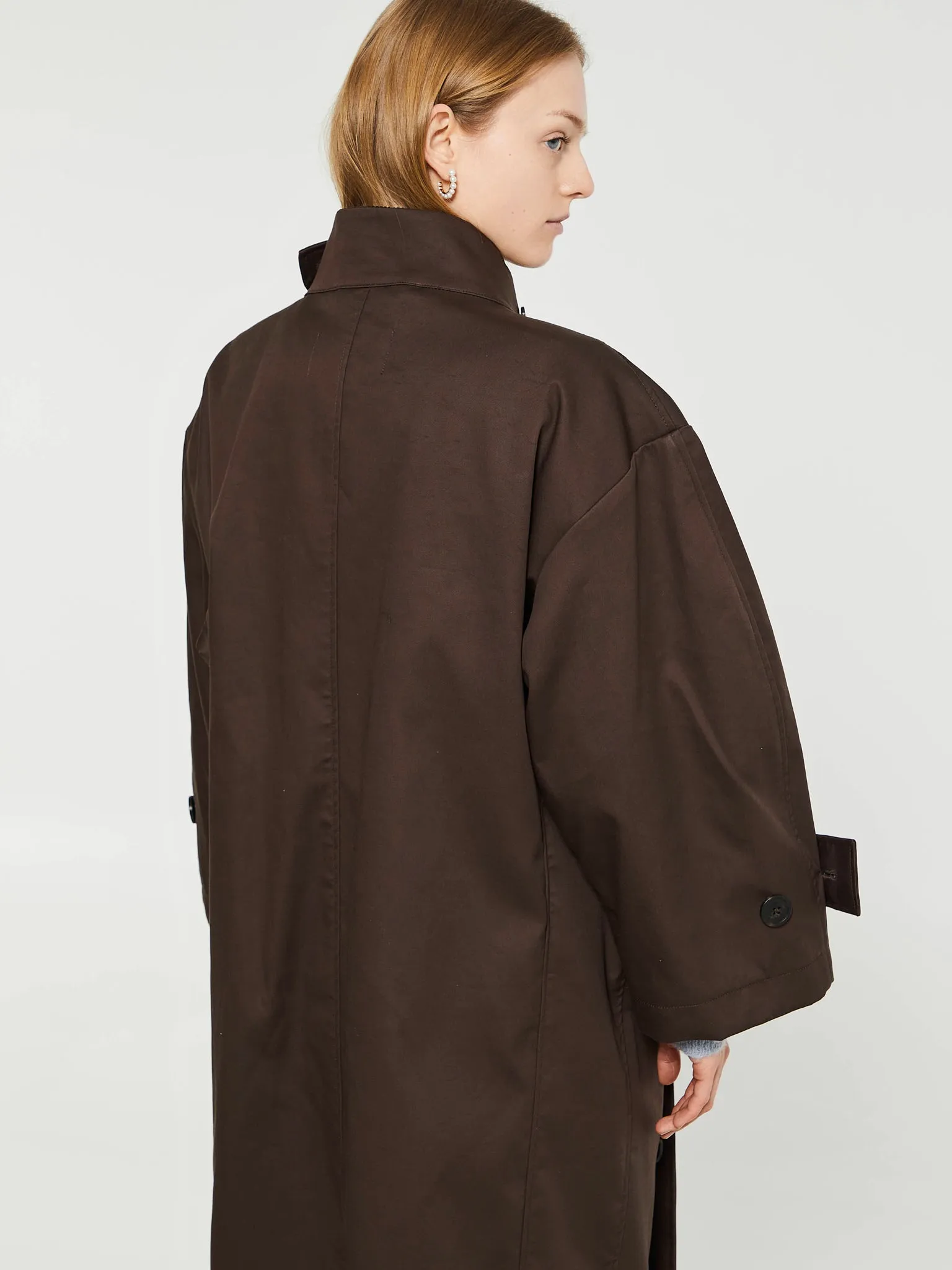Water Resistant Coat in Dark Brown