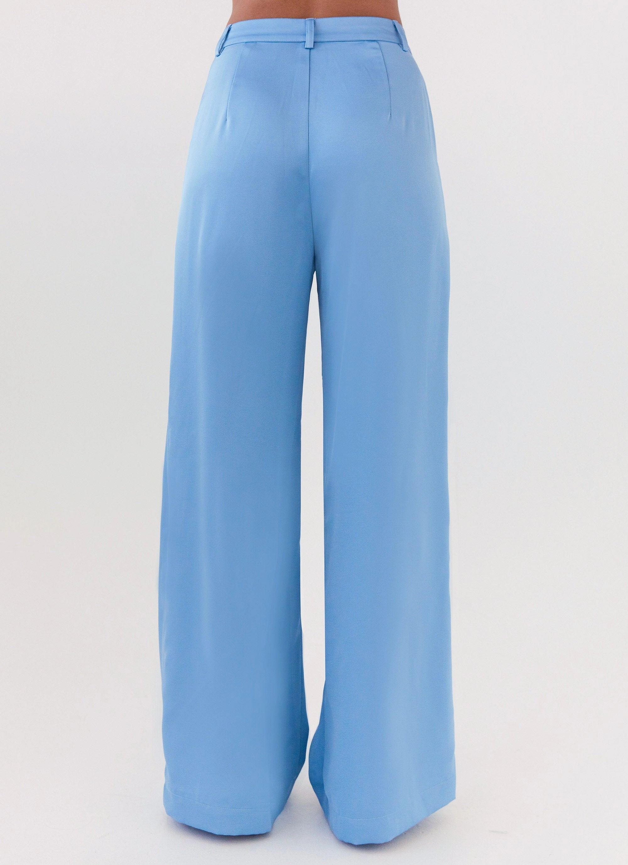 Brinkley Satin Pants - Blue Easy Layering