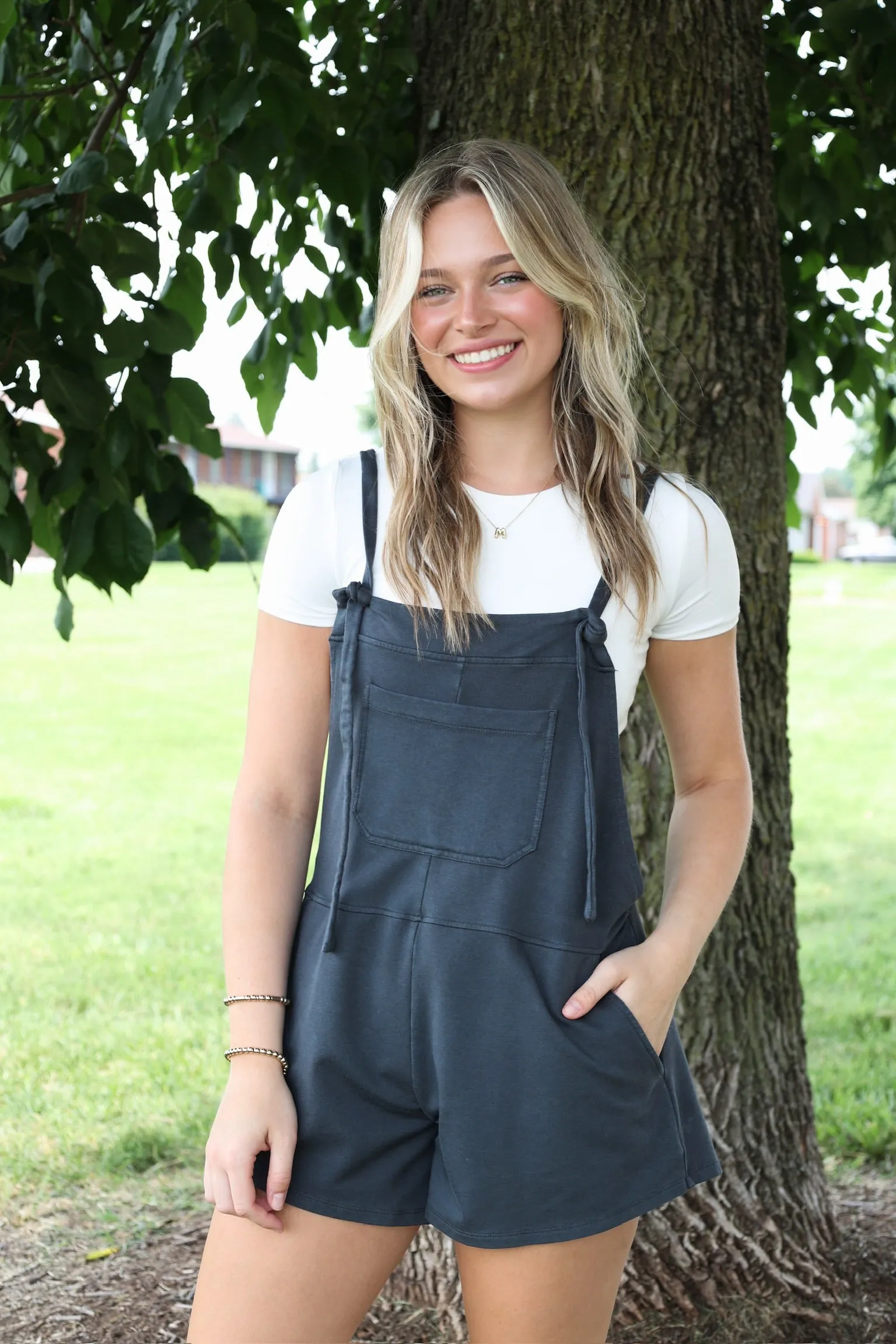 Alicia Romper Overalls HiddenZipper