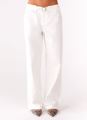 Texas Low Rise Jeans - White Cozy Wear