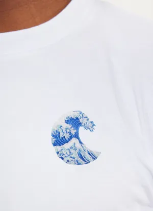 Wave T Shirt | Embroidered Organic Cotton | White
