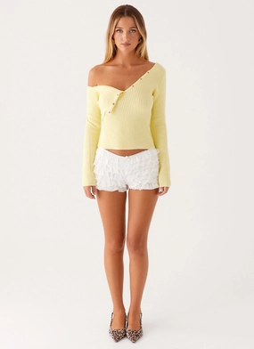 Waverly Knit Top - Pastel Yellow FourWayStretch