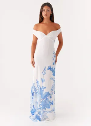 Krissa Maxi Dress - Blue Floral Modern Twist and Effortless fit dress.