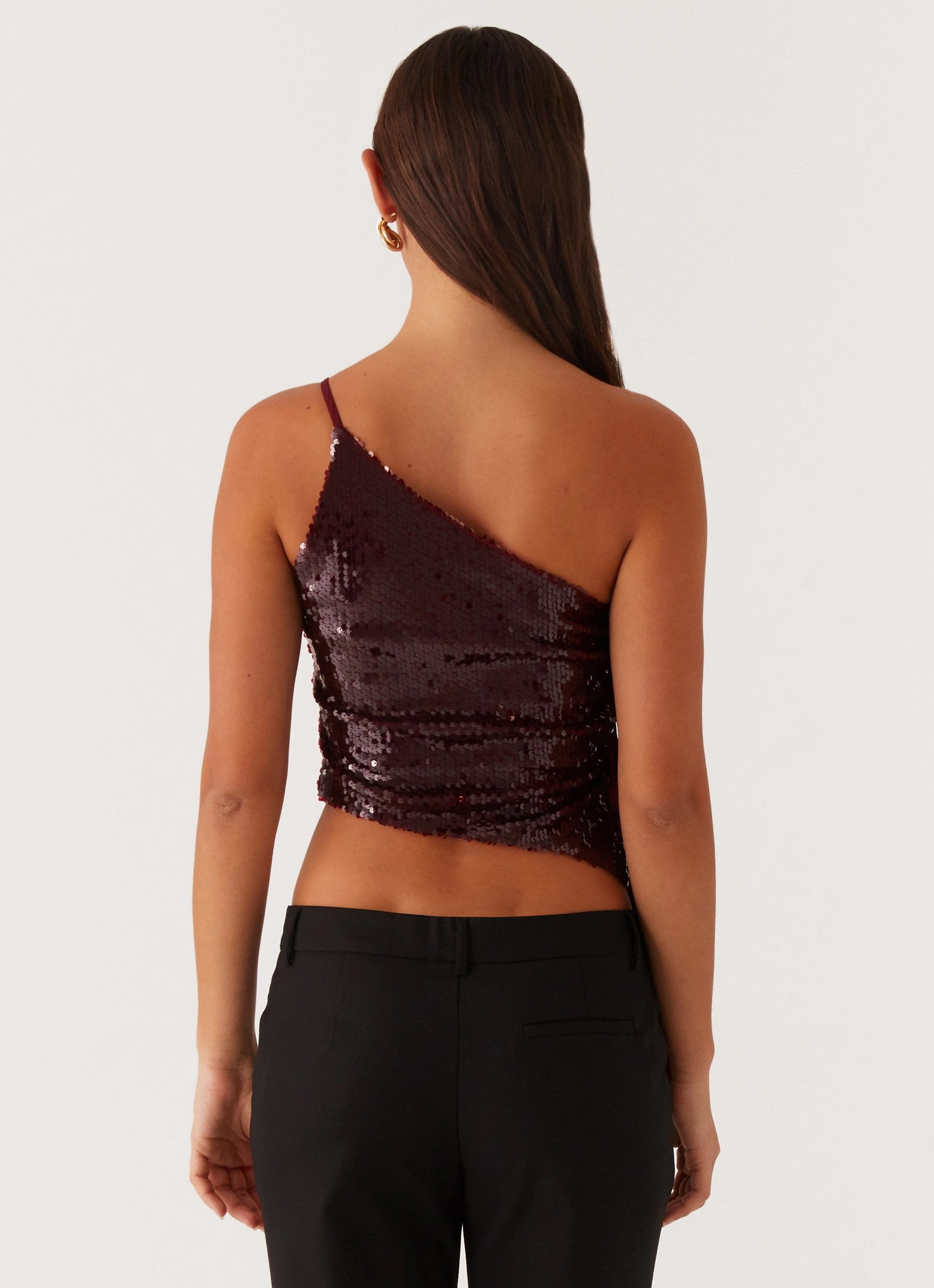 EcoFriendlyInsulation Cosmopolitan One Shoulder Top - Maroon
