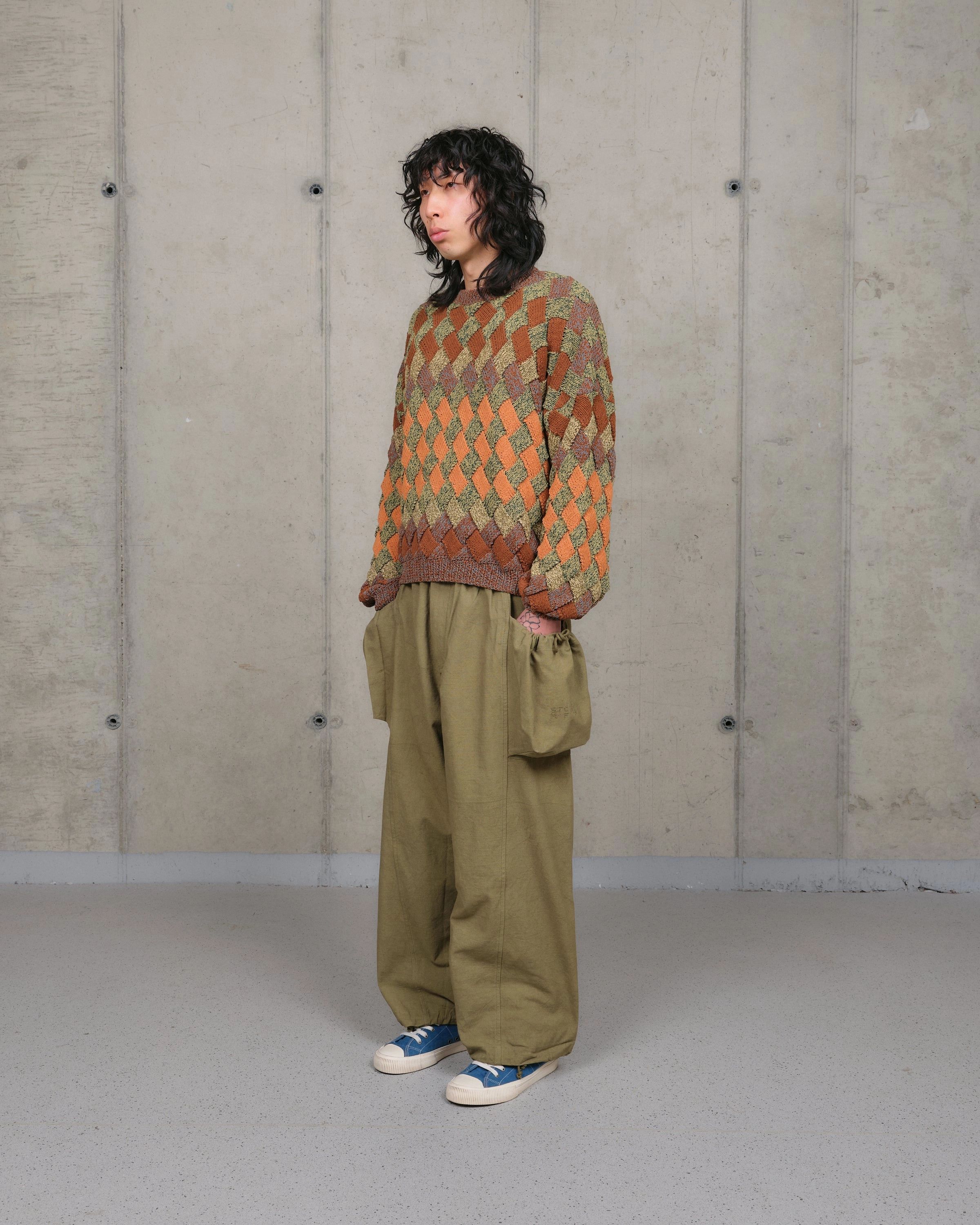 Silky-Feel Weaver Knit Jumper - Ember
