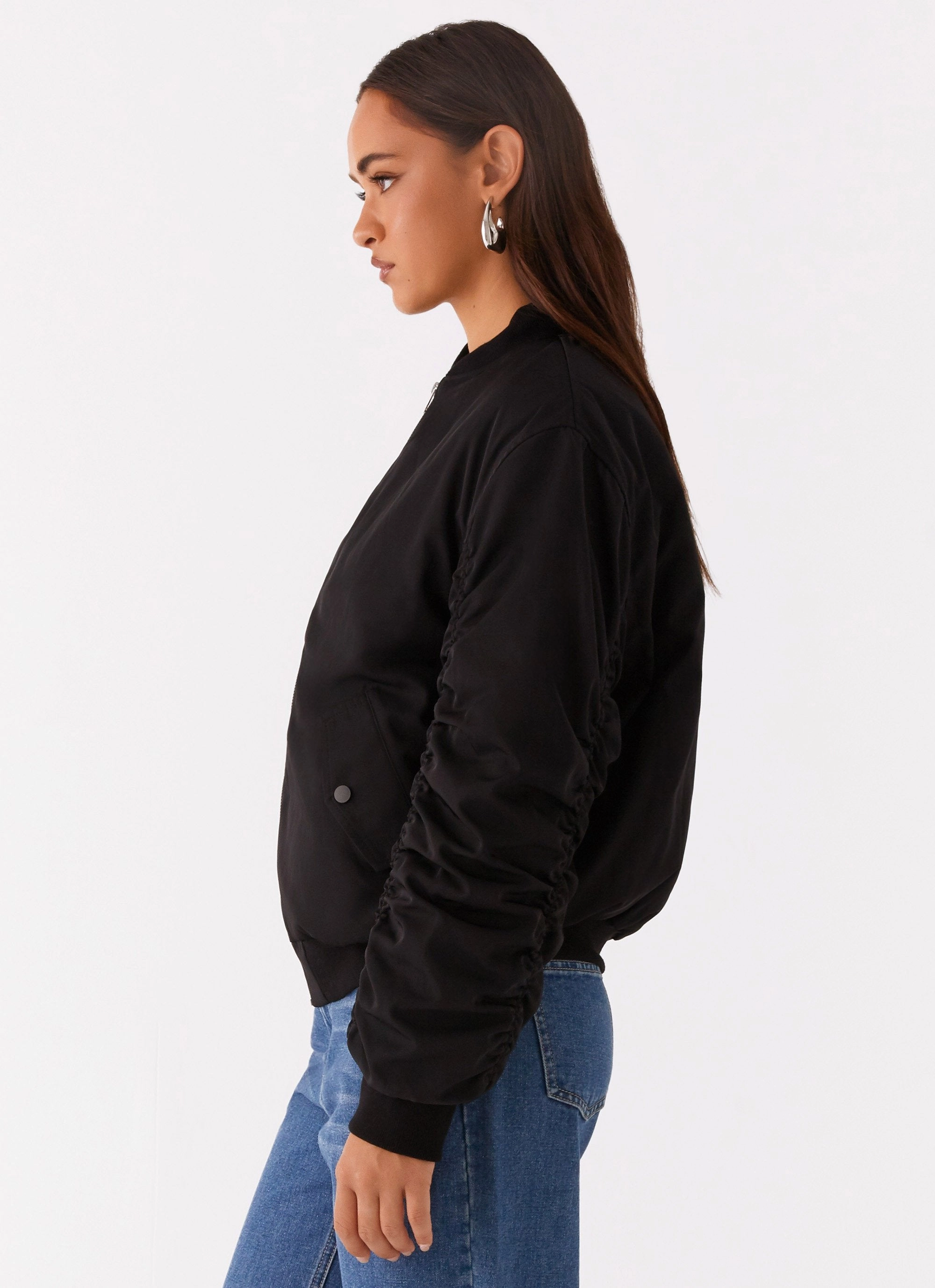 Webster Bomber Jacket - Black Erasable Stains Treatment UltraQuietMaterial