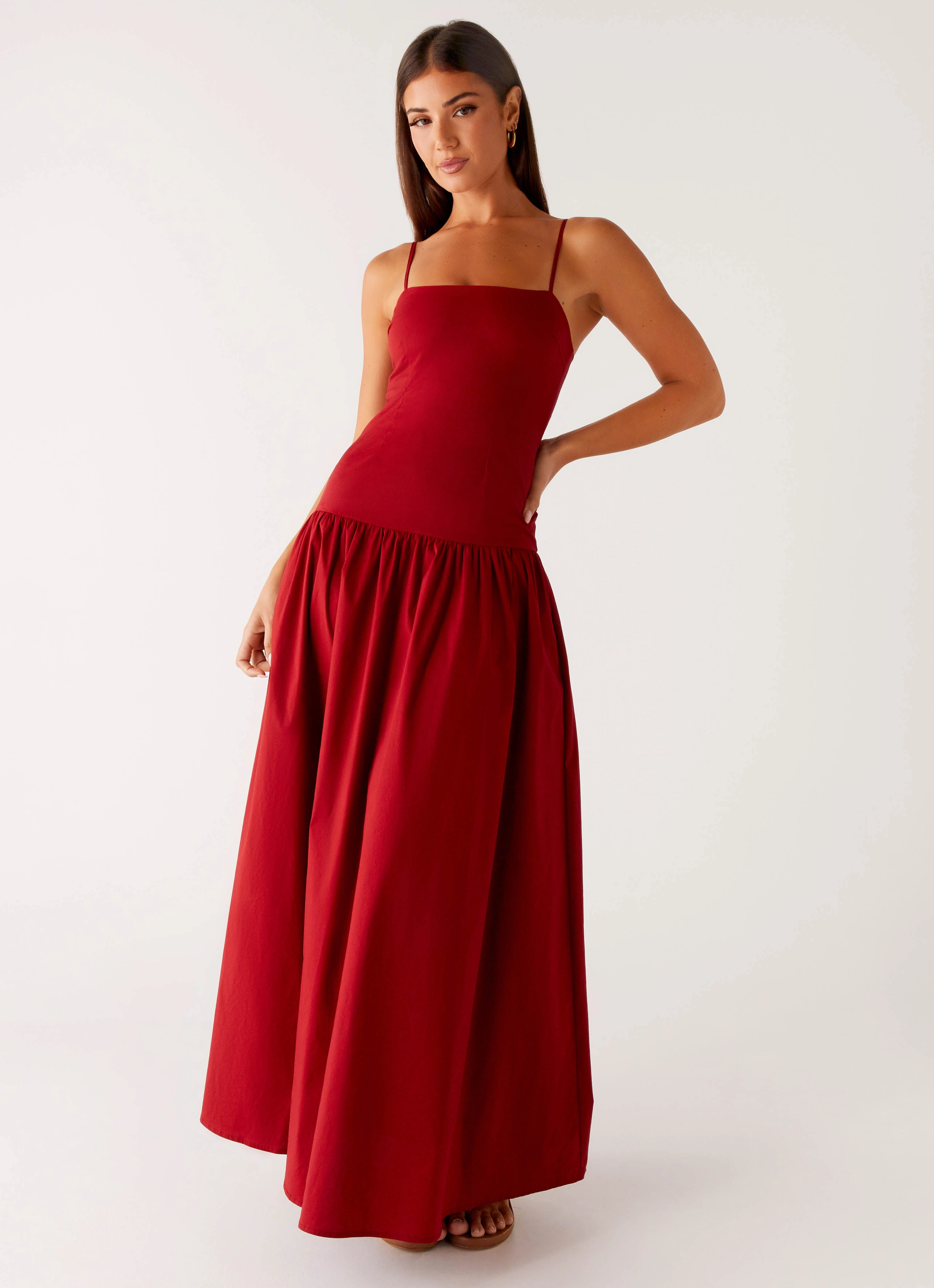 Vince Cami Maxi Dress - Deep Red Red-Carpet Smooth Shape