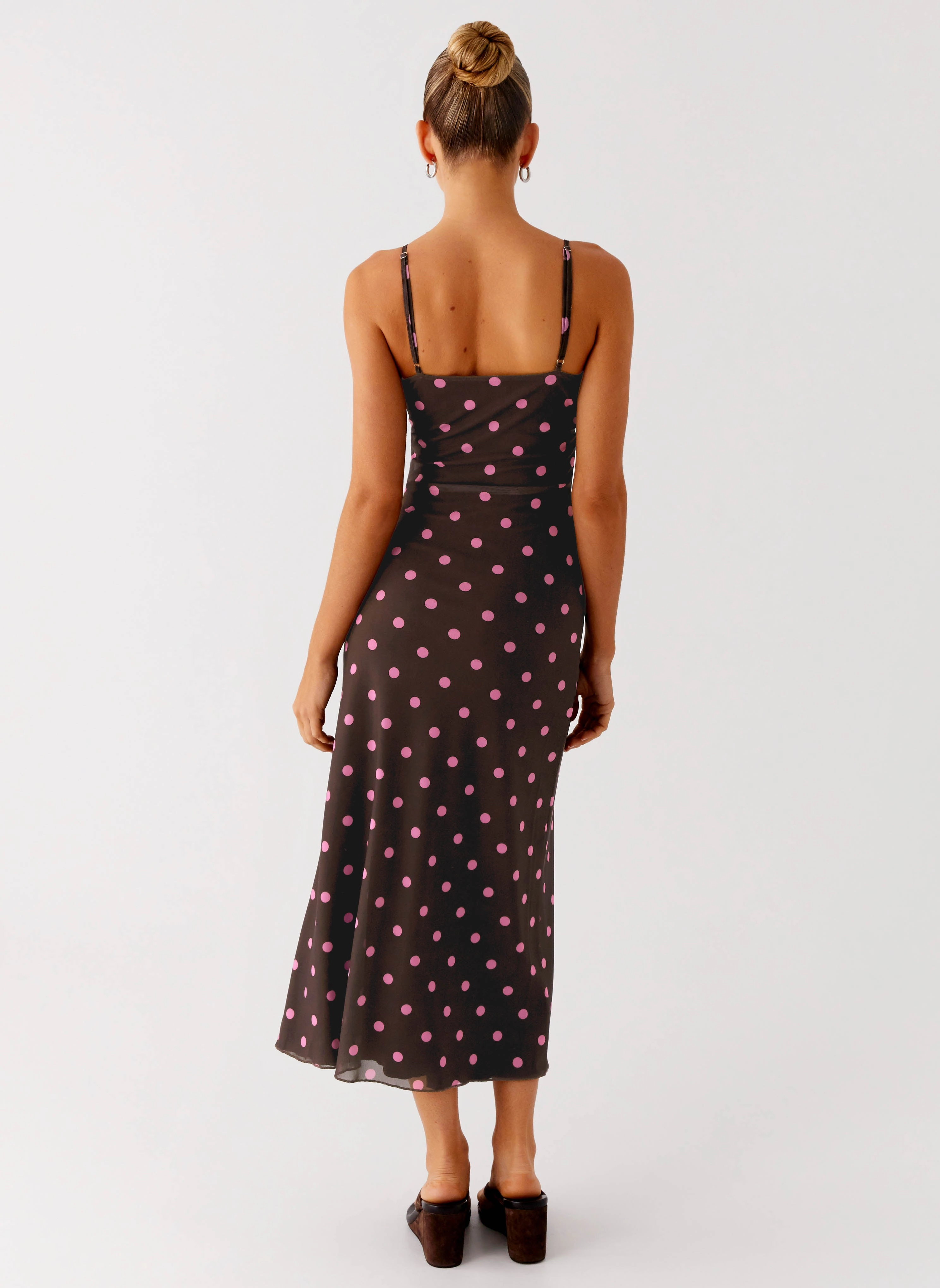 Seasonal Fit Latto Midi Dress - Chocolate Strawberry Dot