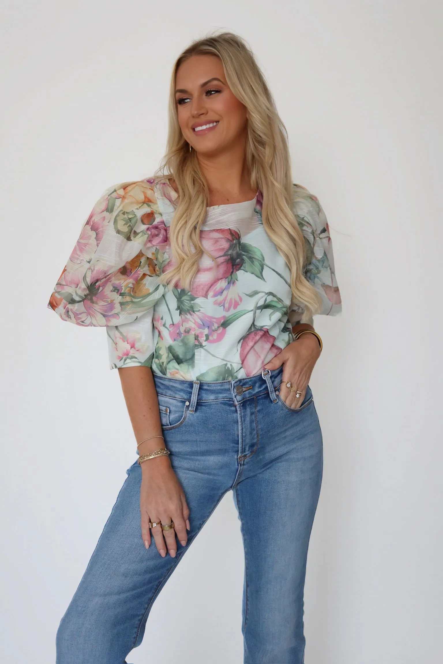 LayeredCollar FlexibleCollarStructure Catalina Floral Blouse (FINAL SALE)