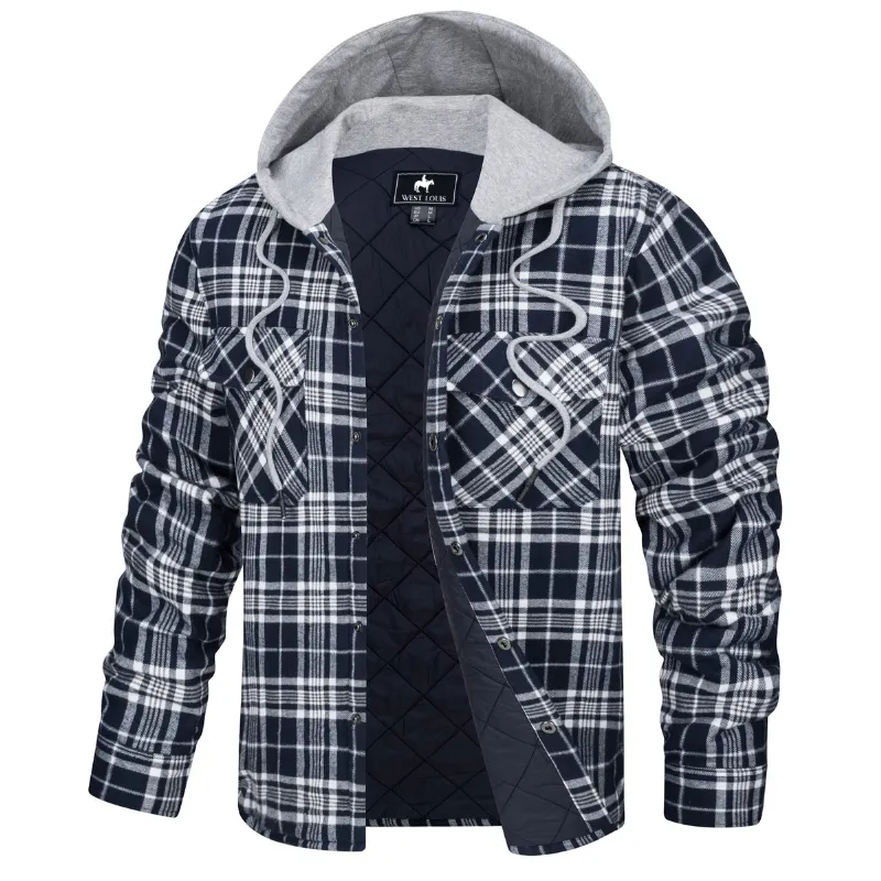 West Louis™ Lumberjack Cotton Flannel Hooded Jacket