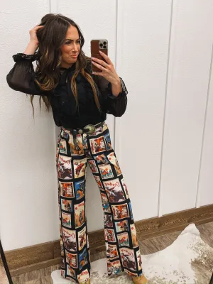 Western Cowboy Stamp Pants