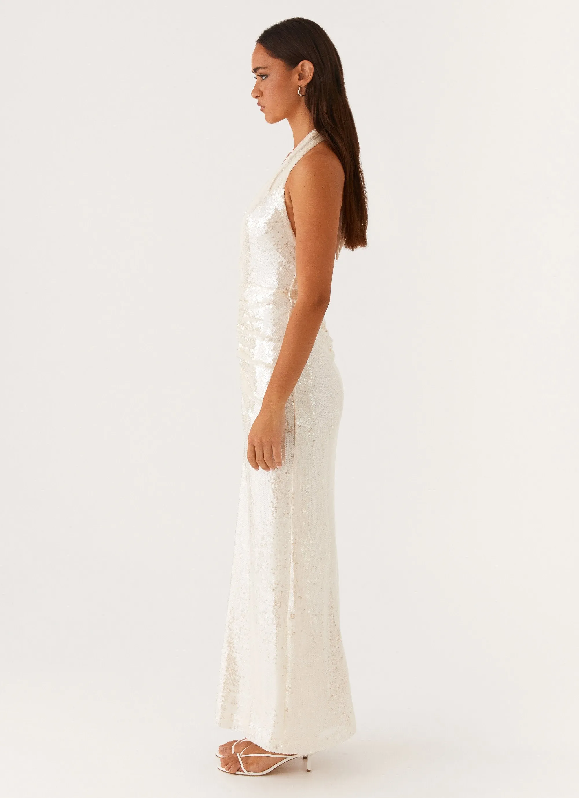 Work Vibe Whisked Away Halterneck Maxi Dress - White