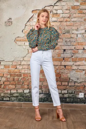 White Toxik High Waist Straight Leg Jeans