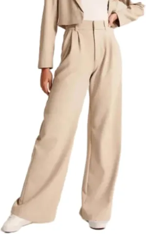 Wide Leg Tailored Pants Casual High Waist Suit Pants with Pockets Button Down Business Work Office Trousers