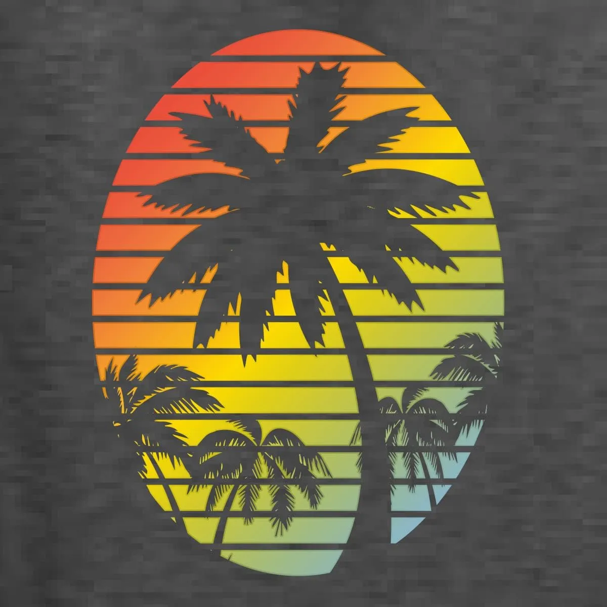 Wild Bobby Tropical Palm Trees Silhouettes with Sunset Pop Culture Unisex Crewneck Graphic Sweatshirt