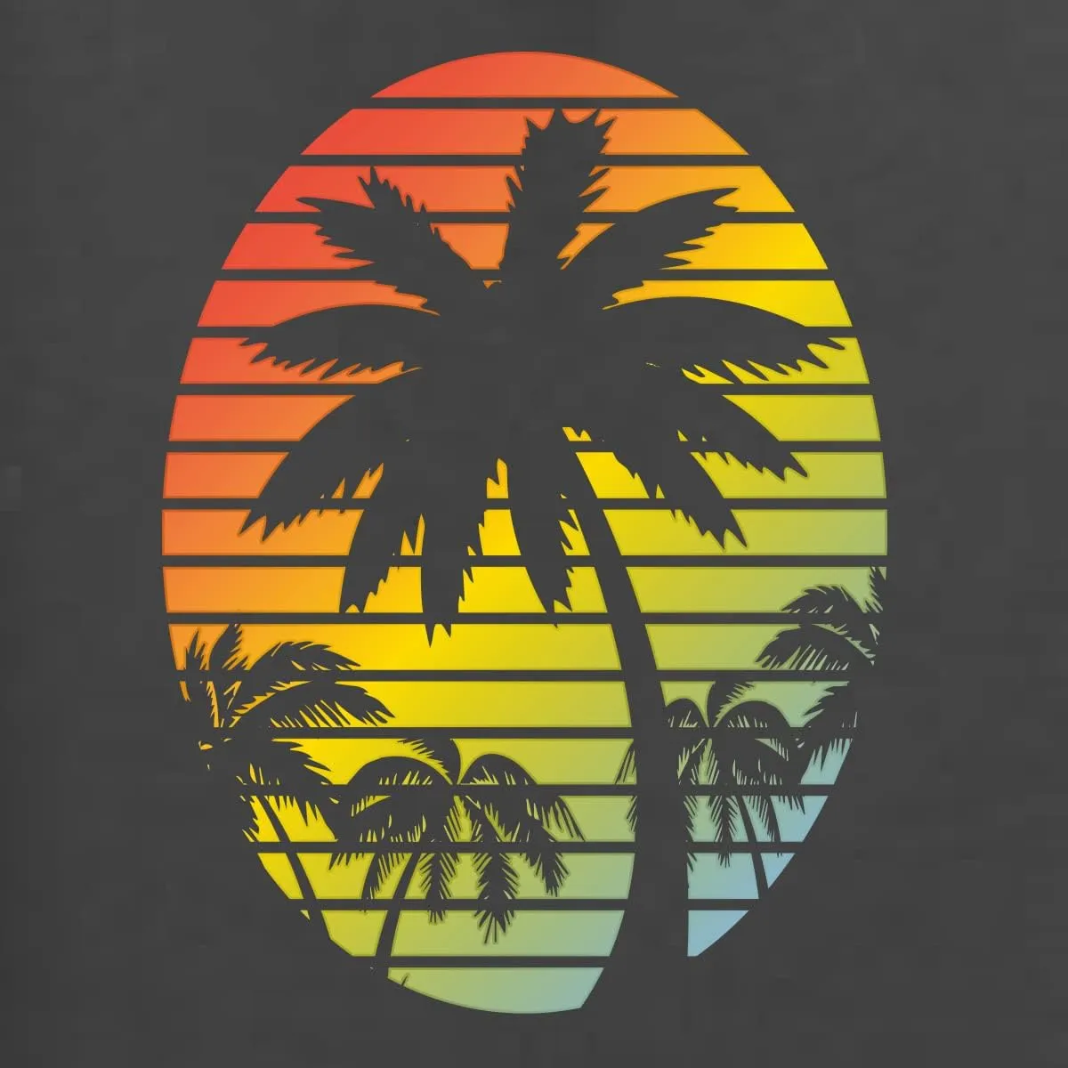 Wild Bobby Tropical Palm Trees Silhouettes with Sunset Pop Culture Unisex Crewneck Graphic Sweatshirt