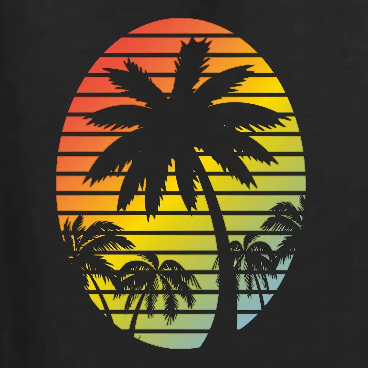 Wild Bobby Tropical Palm Trees Silhouettes with Sunset Pop Culture Unisex Crewneck Graphic Sweatshirt