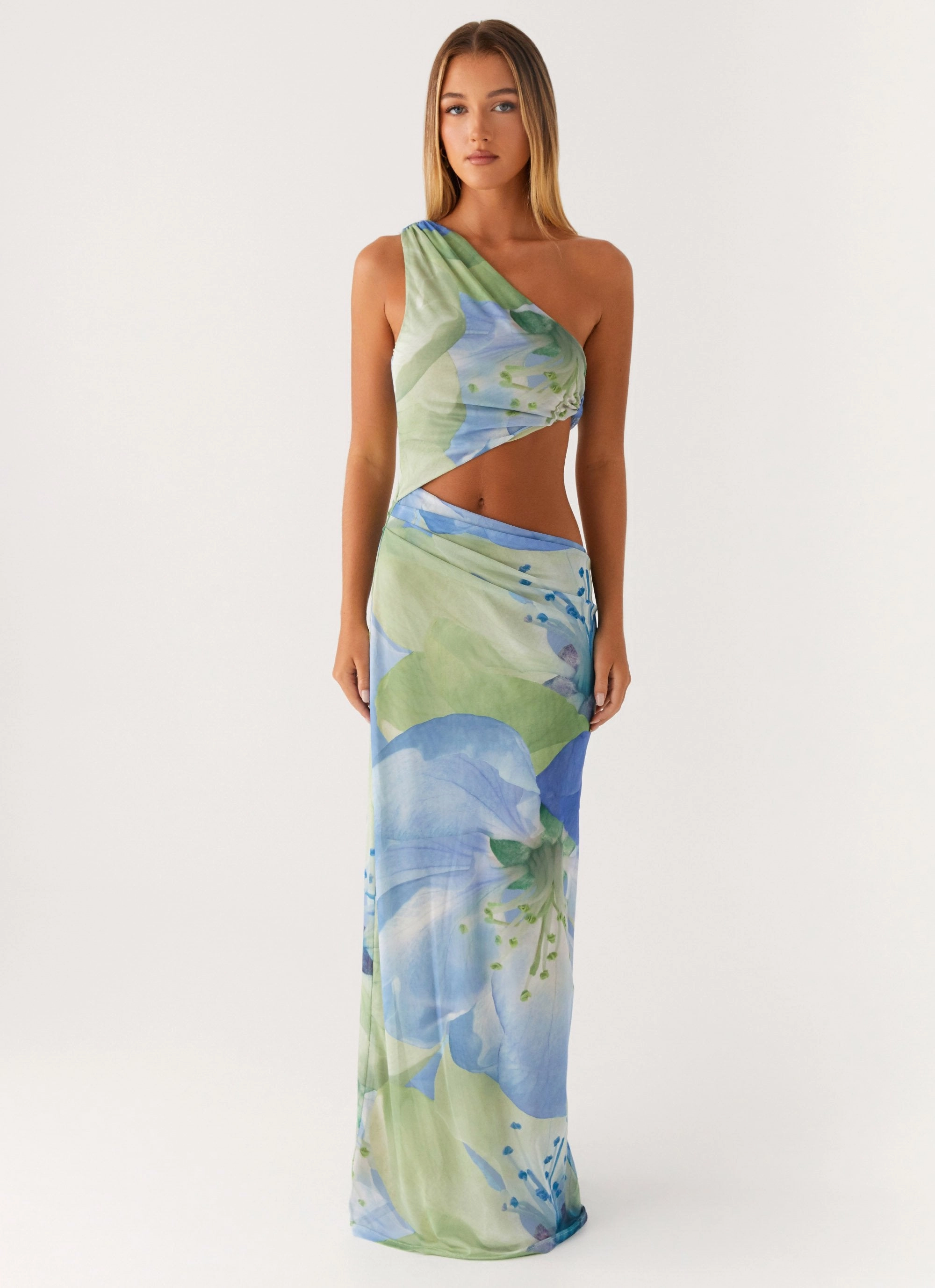 Minimalist Waist Versatile Touch Wilder Maxi Dress - Flower Print