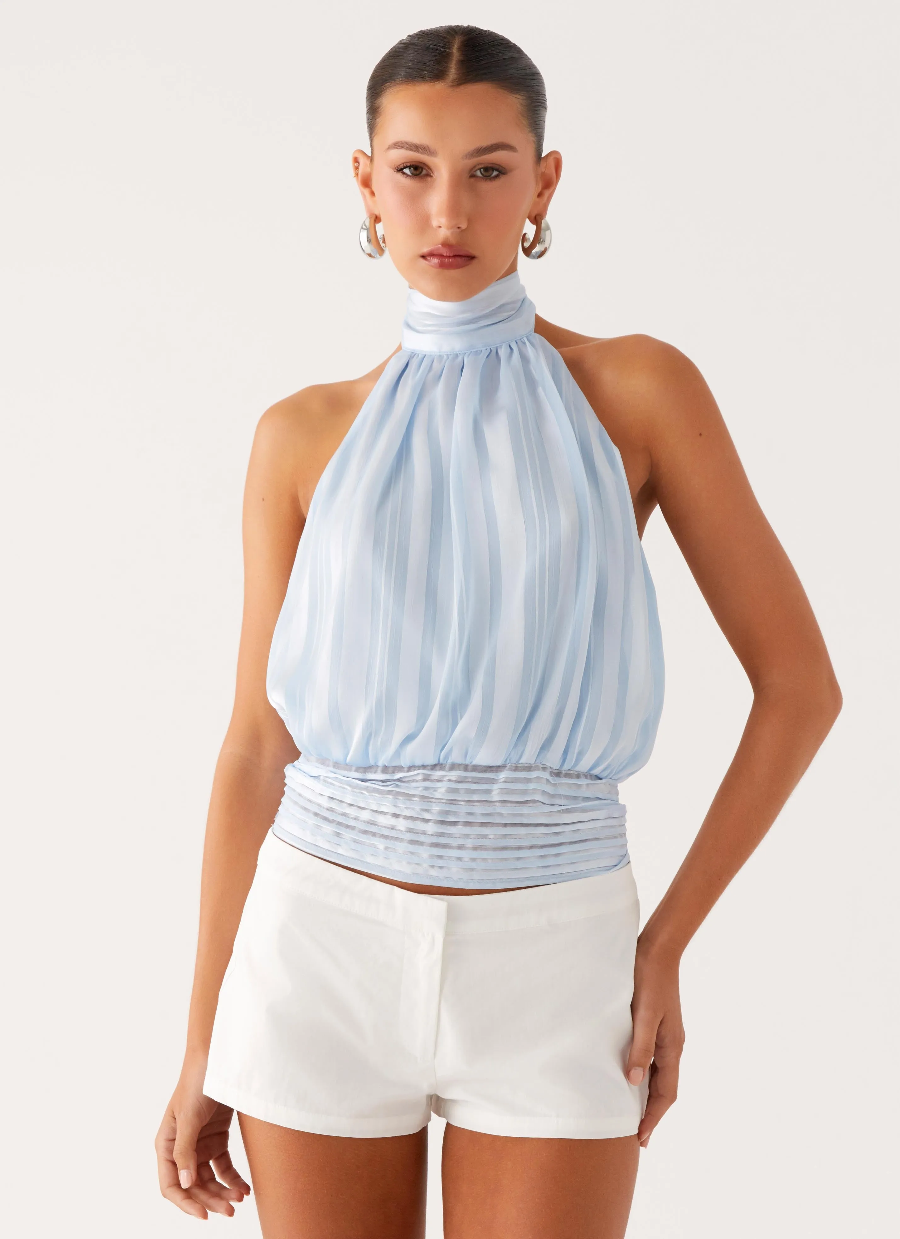 Willow Chiffon Top - Blue ThermalRegulation