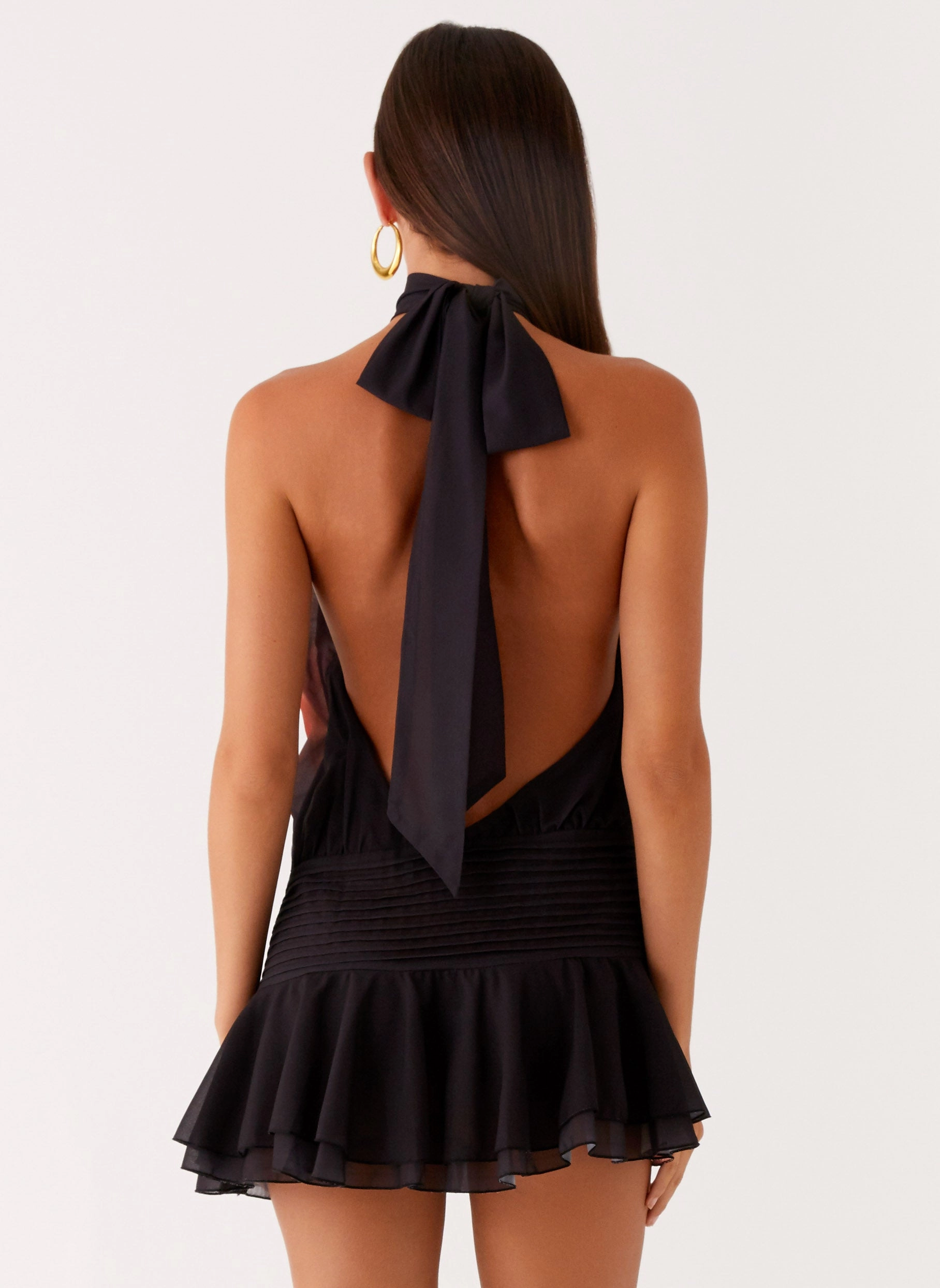 Willow Chiffon Mini Dress - Moody Floral Boho Tone All-season