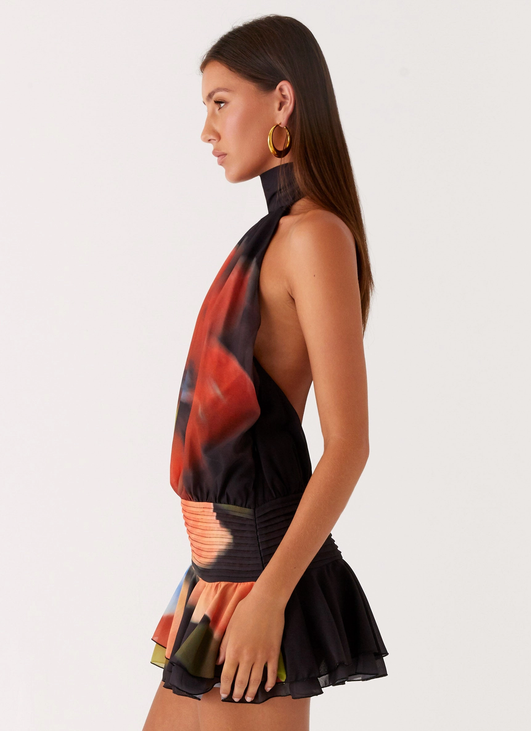 Willow Chiffon Mini Dress - Moody Floral Work Fitwear