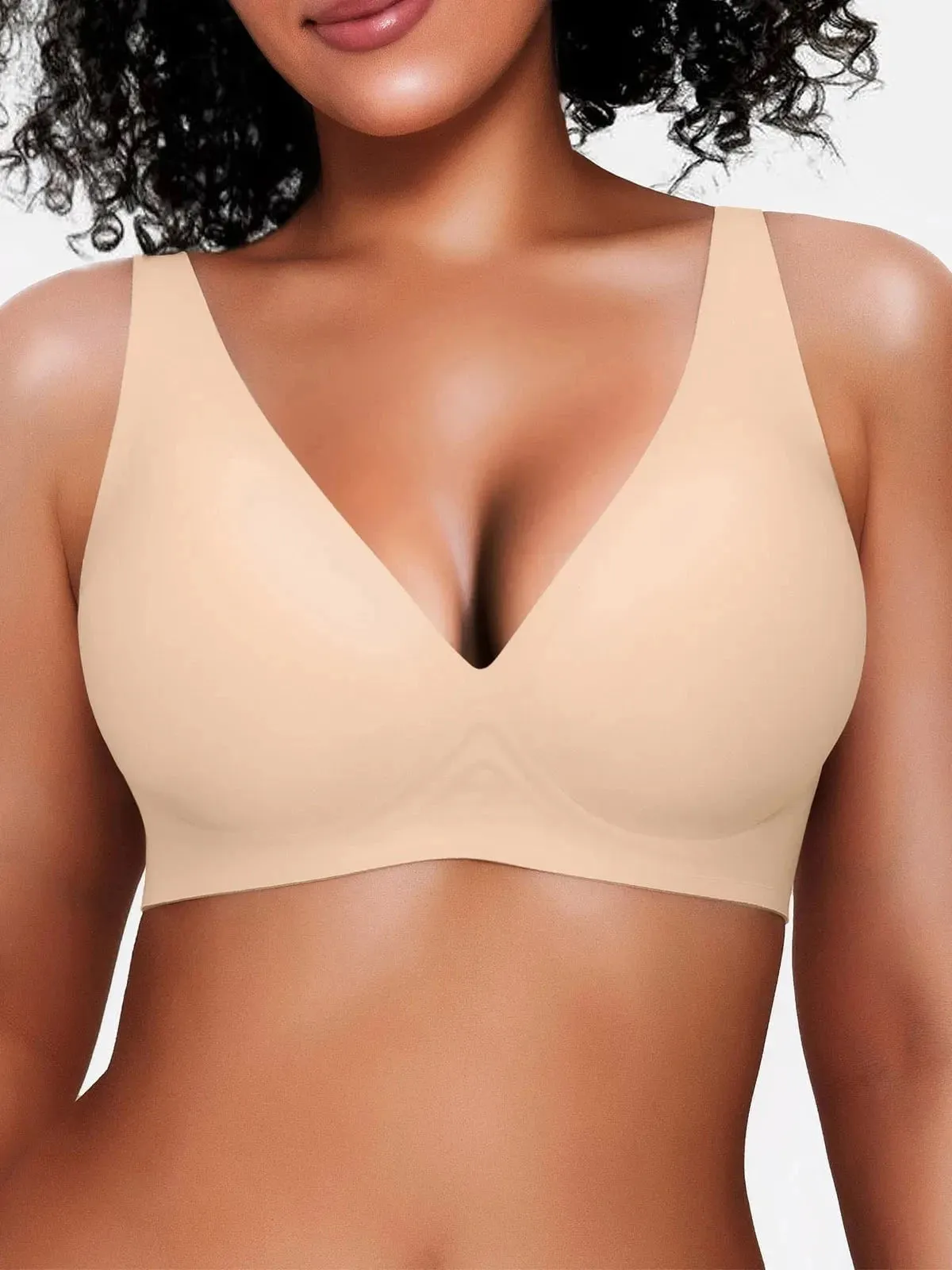 MinimalistStyle Biodegradable Fiber Seamless Wireless Jelly Comfort Plunge Bra
