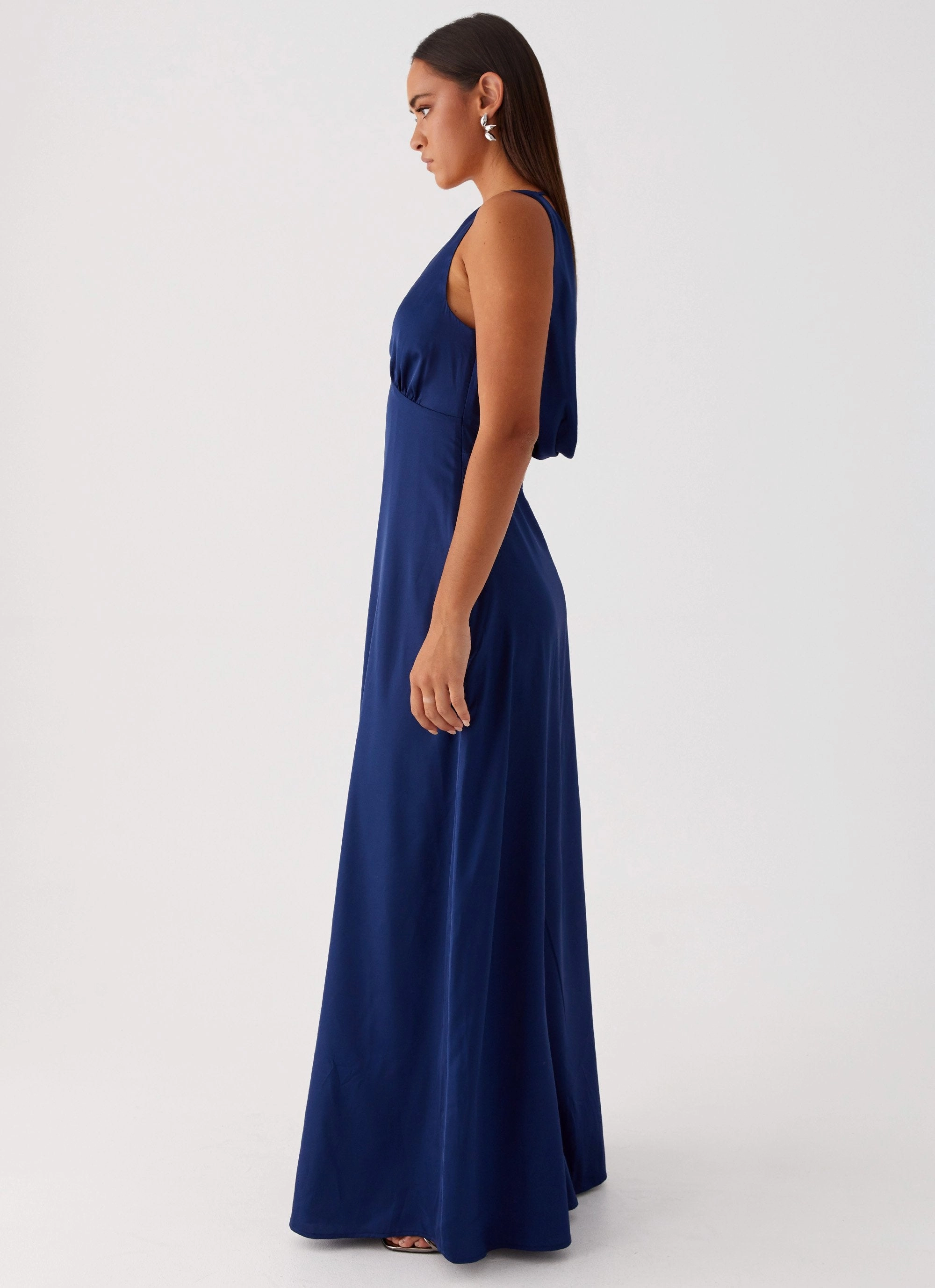 Winnie Cowl Back Maxi Dress - Navy Mood Focused