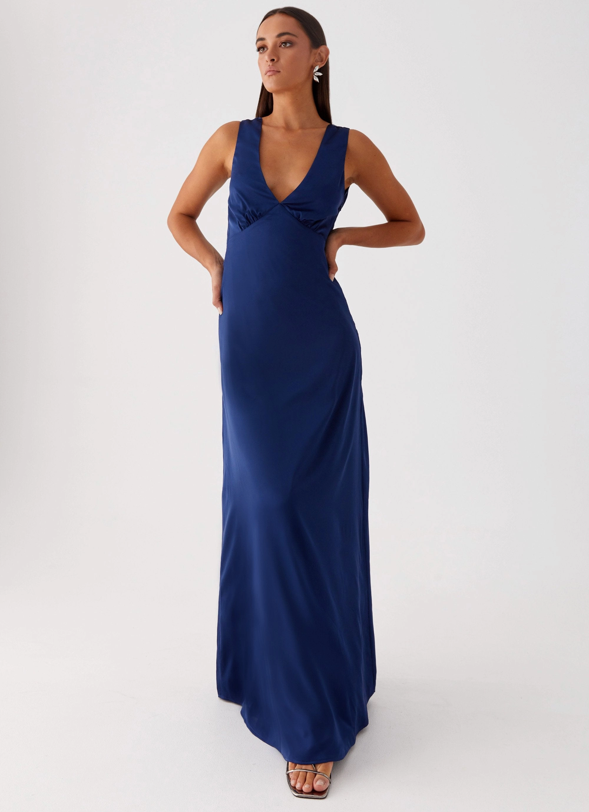 Winnie Cowl Back Maxi Dress - Navy Weekend Style