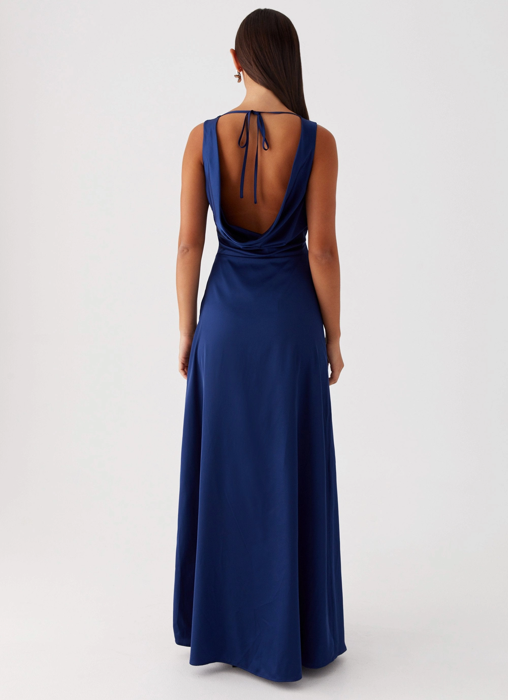 Relaxed and Effortless Winnie Cowl Back Maxi Dress - Navy