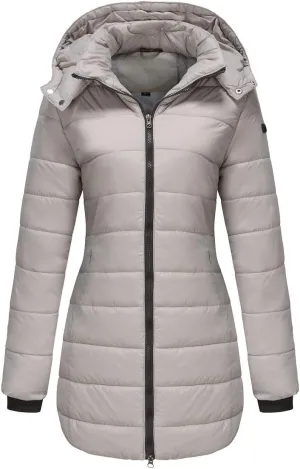 Winter Coats for Women Warm Puffer Jacket Long Sleeve Full Zipper Coat Lightweight Down Jackets Outerwear with Pockets