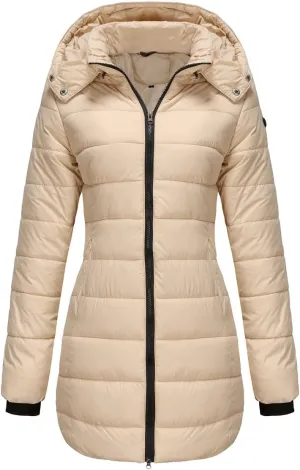 Winter Coats for Women Warm Puffer Jacket Long Sleeve Full Zipper Coat Lightweight Down Jackets Outerwear with Pockets