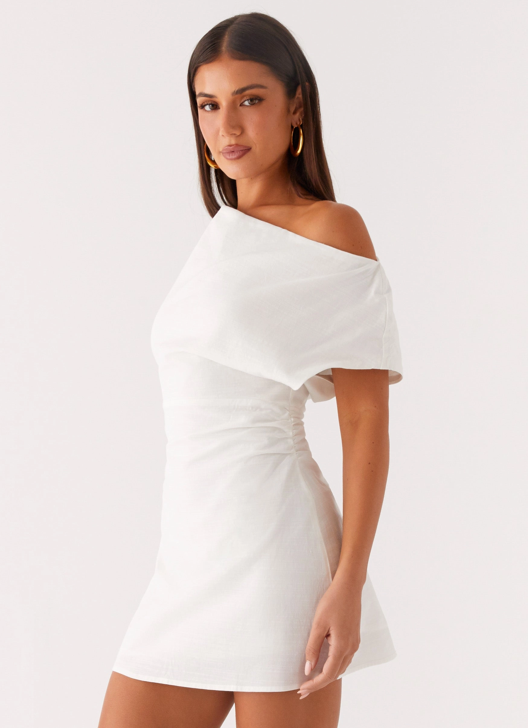 Bright Appeal Moonlight Oasis Asymmetrical Mini Dress - Off White