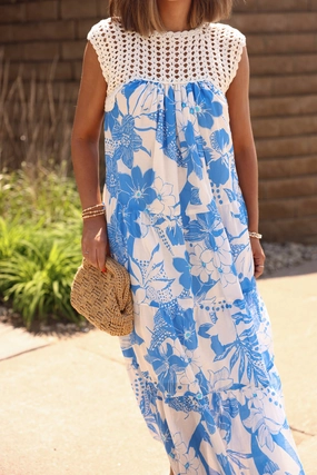 Oceanside Dress Bright Bloom Adjustable Straps